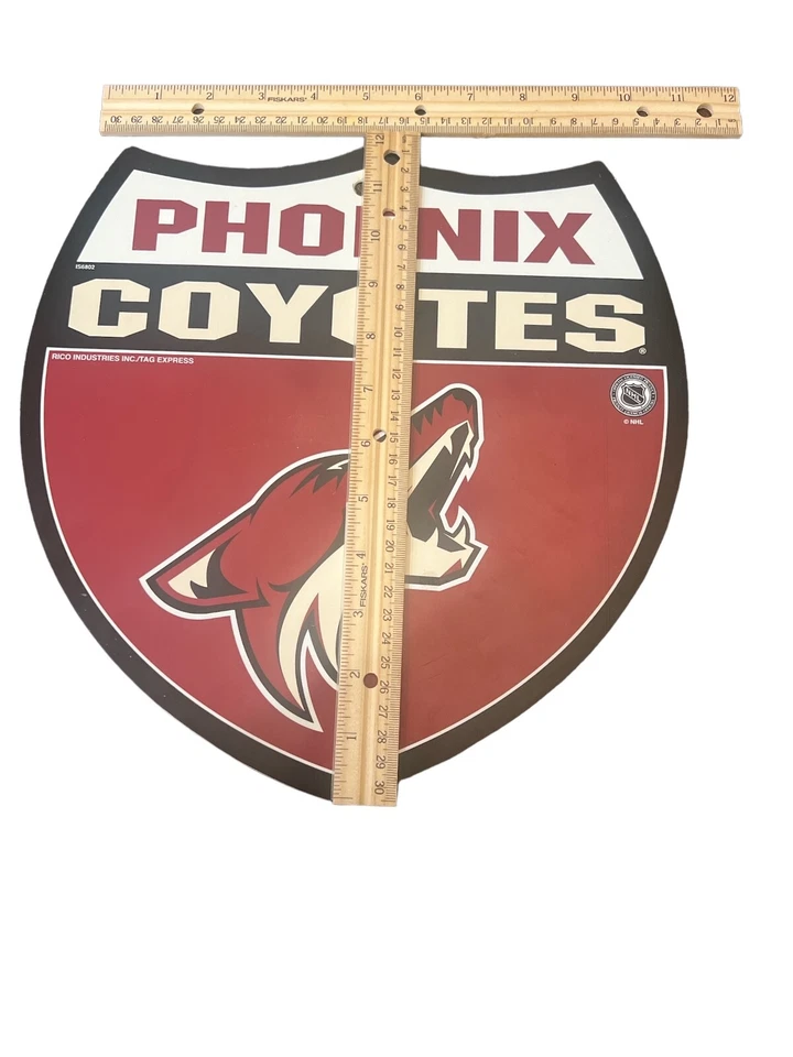NHL Phoenix Coyotes Rico Industries Inc Logo Hockey Sign Man Cave Sports Room - Image 3 of 3