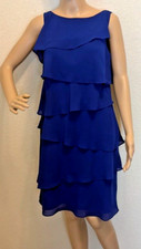 Chaps Crepe Ruffle Dress Size 12P