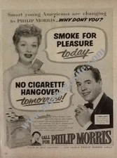 LUCILLE BALL AND DESI ARNAZ "PHILIP MORRIS" MAGAZINE AD