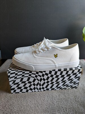 LYLE & SCOTT White Men's Canvas Sneaker/Trainers size 12 Classic Casual Shoe New