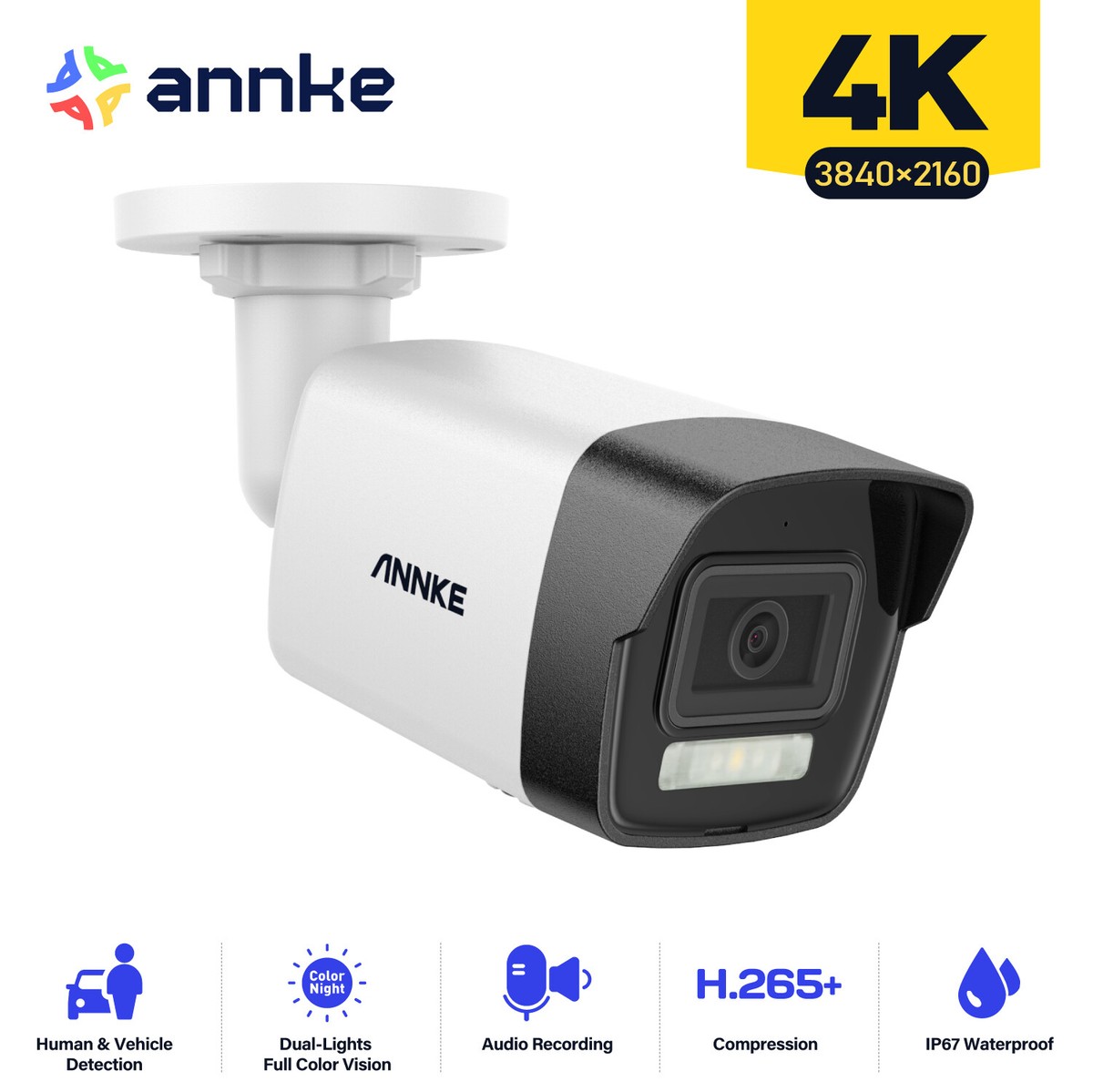 ANNKE 8MP POE 4K Security IP Camera C800 Outdoor Color Night