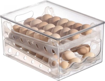 36 Eier Rollen Aufbewahrungsbox Tragbar Kühlschrank Eierhalter Behälter Spender