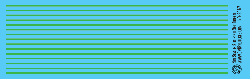 HO Scale - Scale Striping Set 4in Green