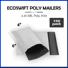 150 4x5 EcoSwift Poly Mailers Plastic Envelopes Shipping Mailing Bags 2.35MIL