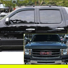 2007 2008 09-2013 GMC Sierra 1500 Crew Cab 4 Door Window Vent Visors+Bug Shield