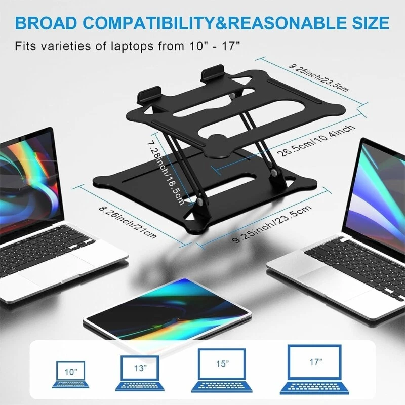 Adjustable Aluminum Laptop Stand Foldable Cooling Holder Portable Tablet Pad  