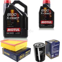 6L Inspektionspaket Set Motul 8100 X-Clean+ 5W-30 MotoröL SCT Filter 11359296