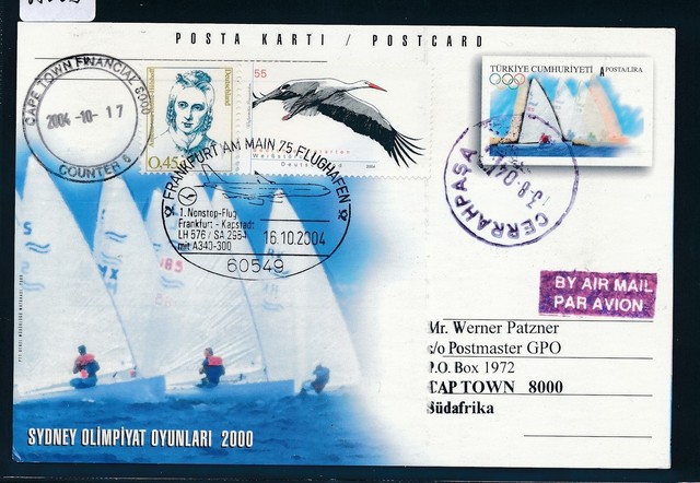 Lh Ff Frankfurt Kapstadt Sudafrika 16 10 04 Olympiade Ga Ab Turkei Ebay