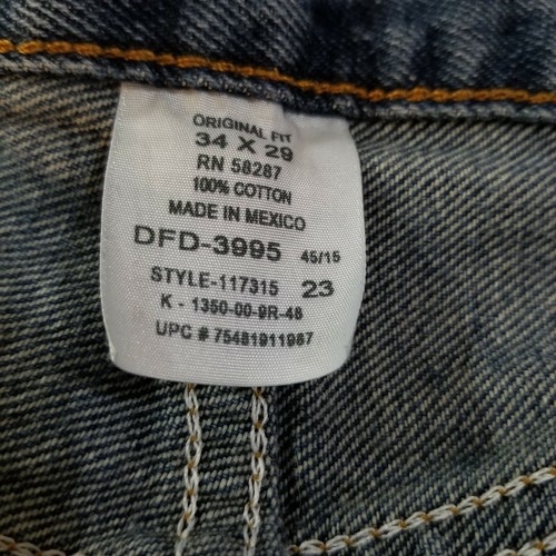 Faded Glory 5-Pocket Original Fit Cotton Blue Denim Jeans Size 34/29 - Picture 11 of 11