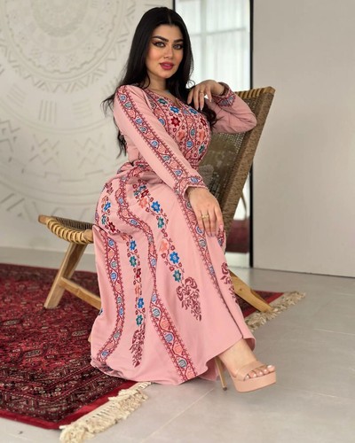 Womens Muslim Costume Dress Islamic Long Sleeve Loose Dubai Arab Kaftan Islam AU - Foto 5 di 13