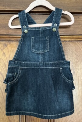 old navy denim jumper dress OLD NAVY DENIM JUMPER RUFFLE BACK 18-24 Months Adjustable Overalls Dress