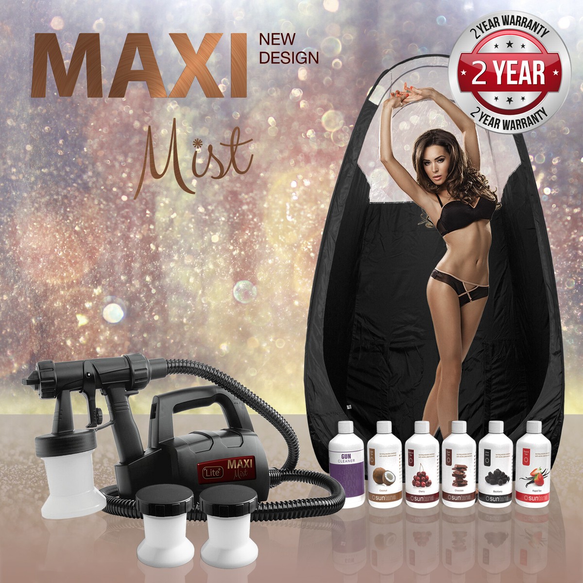 The MaxiMist Lite Plus - komplettes Spray Tan Kit (Zeltfarbe wählbar) + GRATIS Bräune