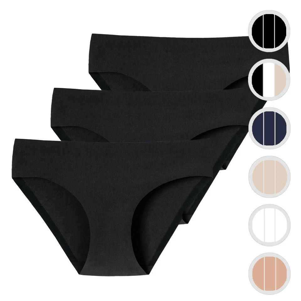 3er Pack - Schiesser - Invisible Cotton - Damen - nahtloser Slip - Baumwolle
