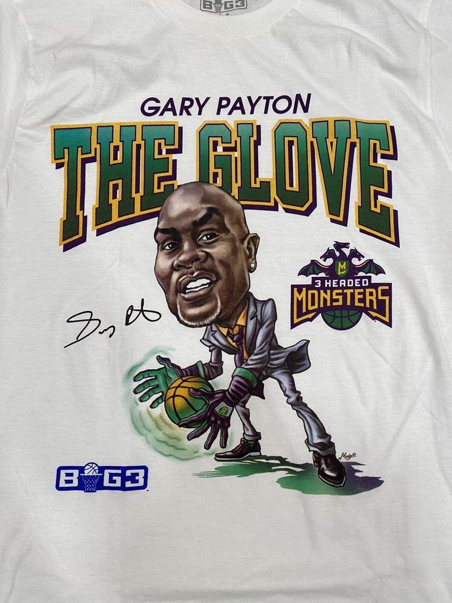 Gary Payton Caricature The Glove Big 3 Basketball 3 Headed