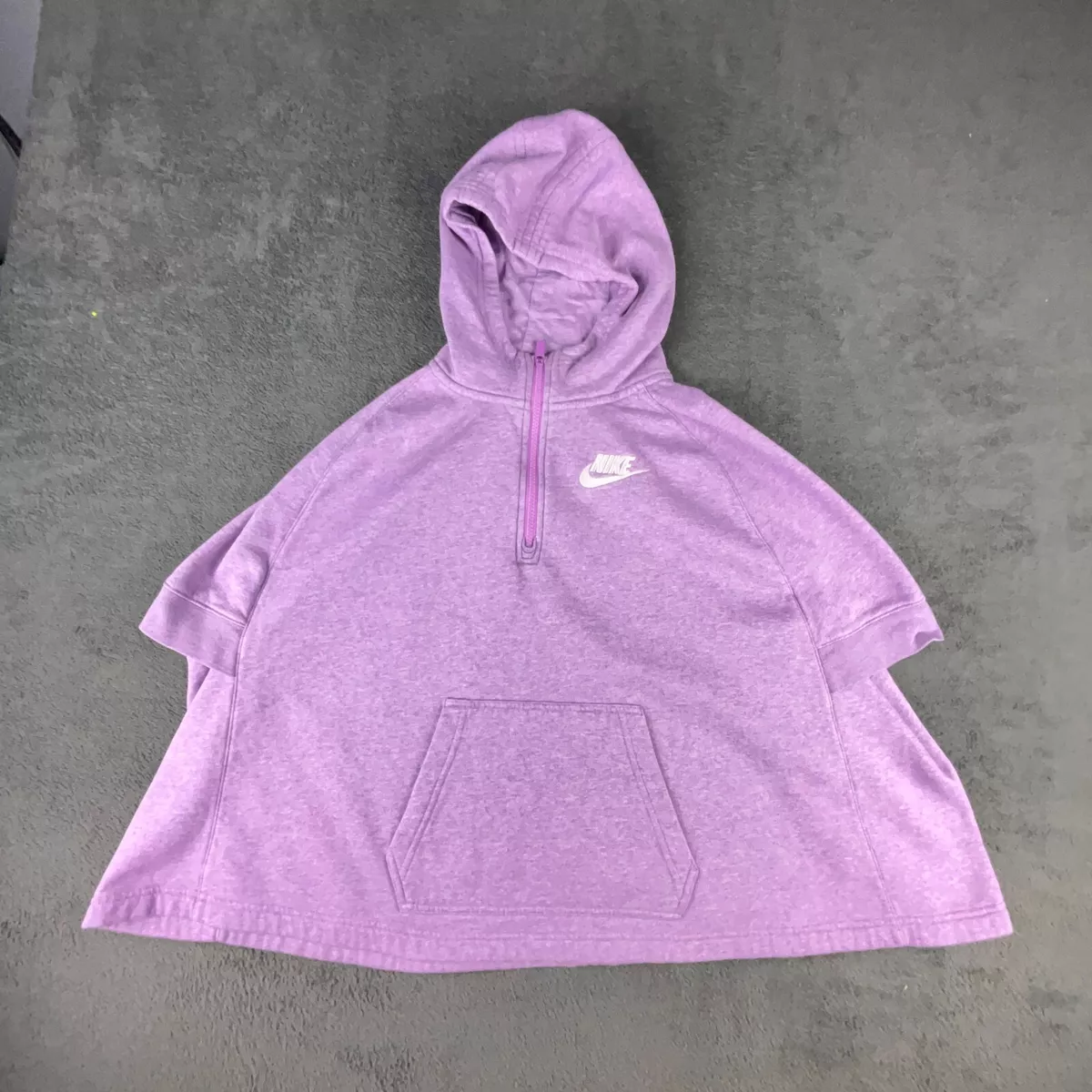 Nike Sweater Girls XL Poncho Hoodie Pullover Purple Fleece Cozy