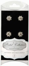 David Tutera  0.5 inch Rhinestone Flower Hair Snaps