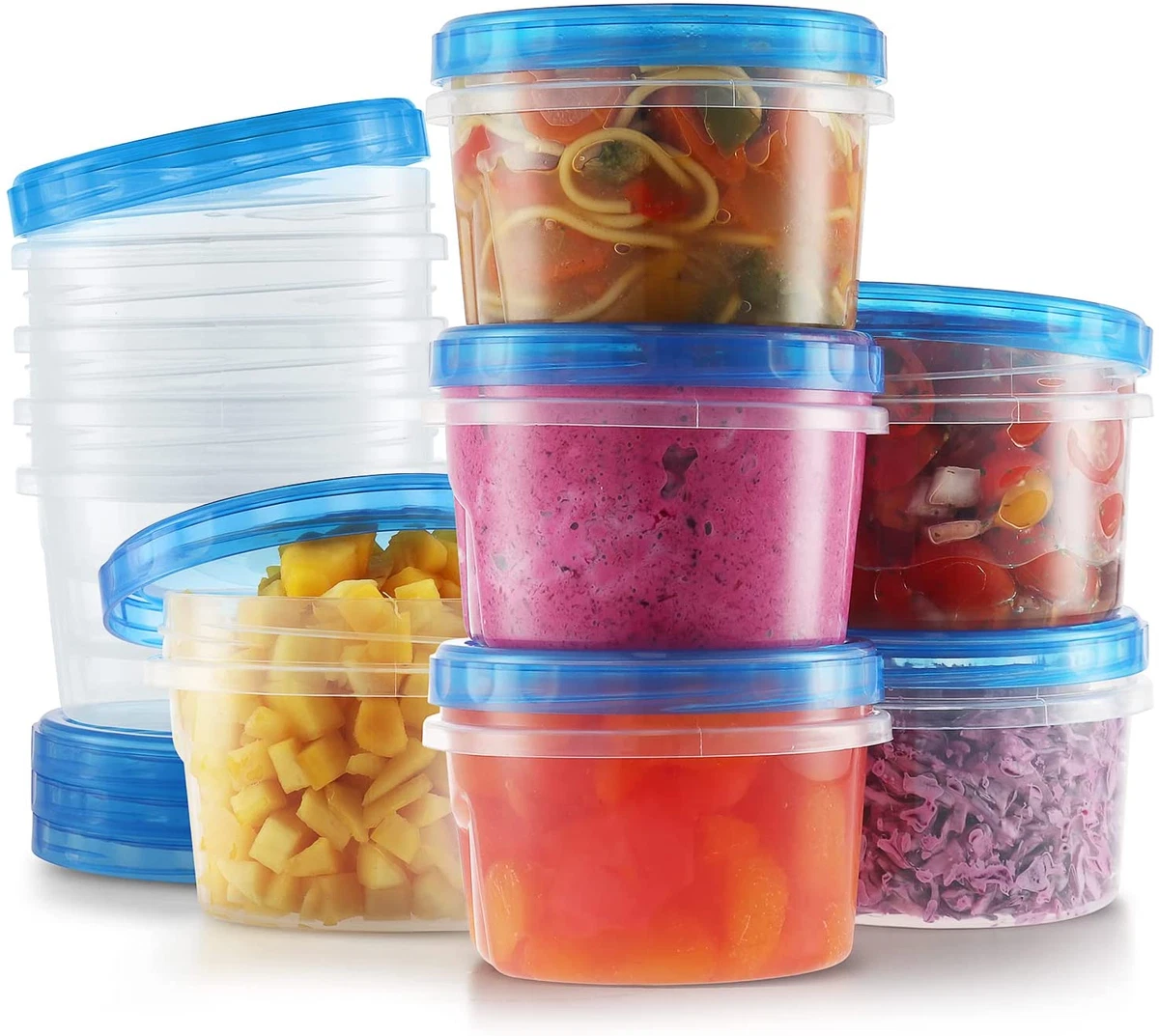 Twist Top Soup Storage Containers with Lids [16 Oz - 10 Pack] Reusable  Freezer C