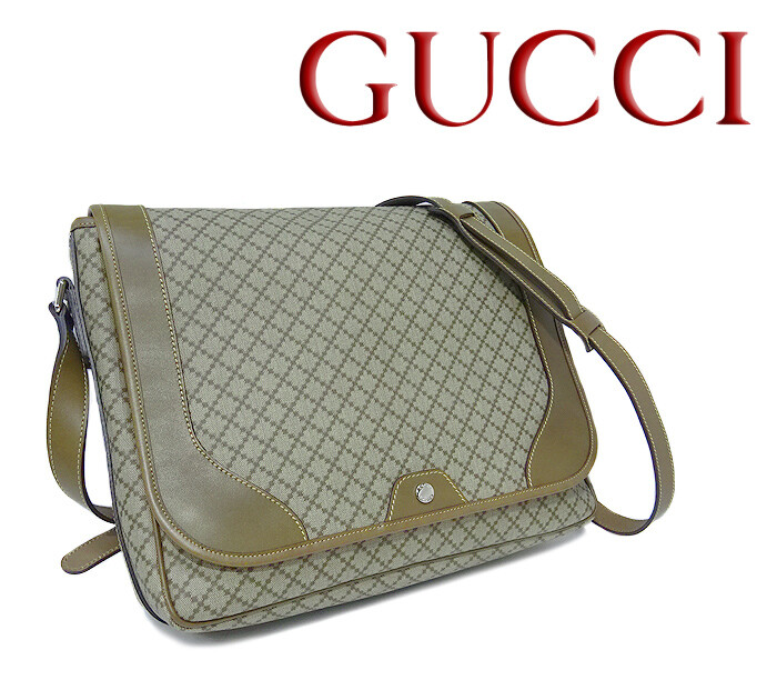 Free shipping beauty  Gucci GUCCI Diamante Diagonal shoulder bag Messenger ba