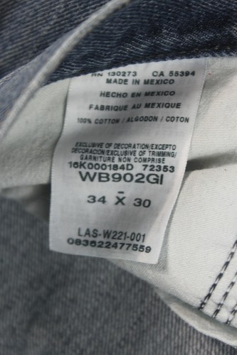 Wrangler Blues Men's 34 x 30 Relaxed Denim Jeans - stain #Z164 - Picture 3 of 6