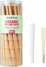 Pre Rolled Cones 1 1/4 Size Organic Rolling Papers with Tips 100 Ct - Slow Burn,