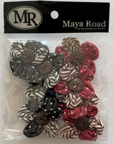 Maya Road Country Home Flowers - Red/Black - Picture 1 of 2