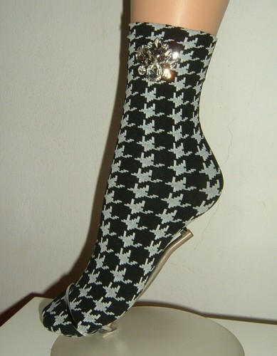 CALZEDONIA CALZINI PIED-DE-POULE CON APPLICAZIONE STRASS TAGLIA UNICA | eBay
