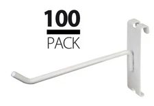 NEW GRIDWALL 6" WHITE  PEG HOOKS LOT OF 100PCS
