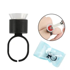 Tattoo Ink Ring Cups Glue Cap with Sponge Microblading Pigment Cup Tattoo Tool