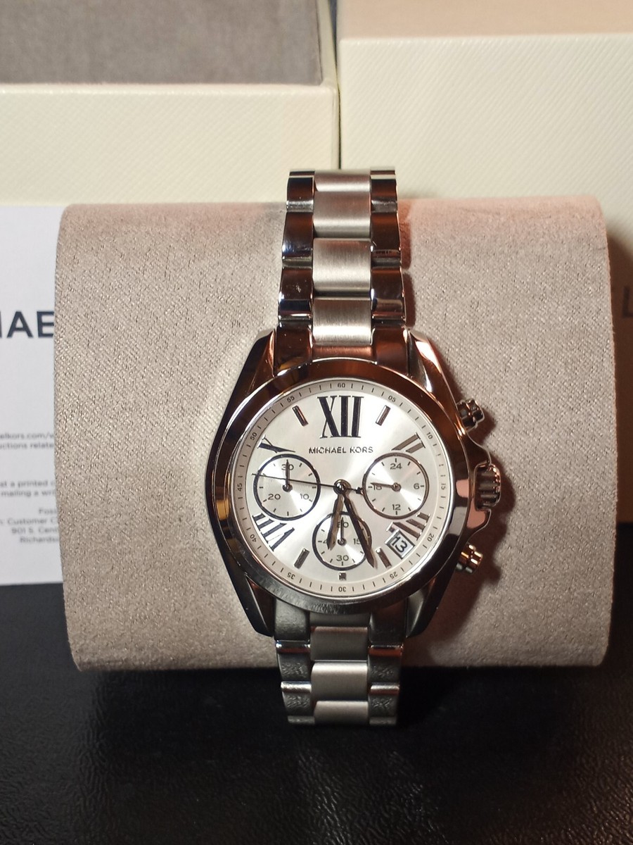 Classy New Michael Kors Mini Bradshaw- Watch Sterling Silver