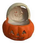 a…Halloween Jack O Lantern Ceramic Tea Light Holder