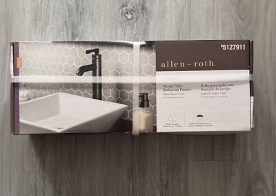 ALLEN + ROTH Townley Matte Black Vessel WaterSense Bathroom Sink Faucet ...