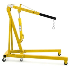 Hydraulic Engine Hoist Cherry Picker Shop Crane with 6 Casters 4400 Lbs