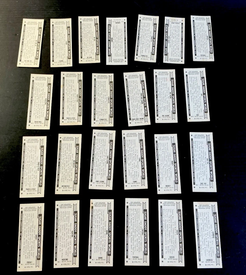 1976 Nabisco Sugar Daddy All Sports Complete Set(25), Evel Knievel, SB10,Ashe,NM - Image 3 of 3