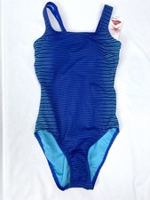 Lands' End Swimsuit Women Size 2 Blue Green One Piece Padded New