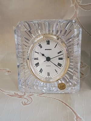 Staiger Cristal d'Arques France 24% Ld Crystal Starburst Desk Clock German 1995