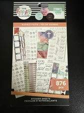The Happy Planner MARBLE FAITH Inspirational theme 876 beautiful stickers