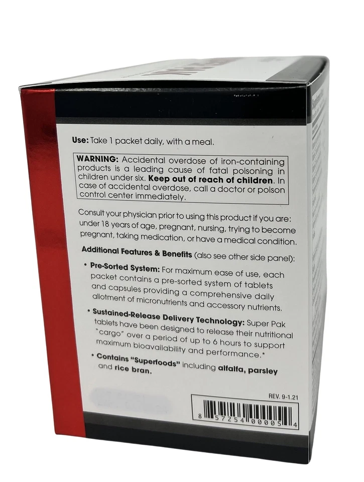 Pack multivitamínico de alta potencia para energía, rendimiento y apoyo inmunológico Foto 4 de 4