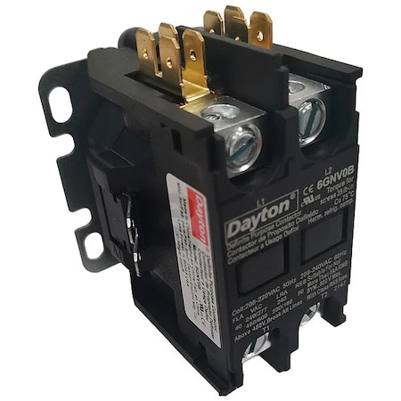 Dayton 6Gnv0 208/240Vac Non-Reversing Definite Purpose Contactor 2P 40A