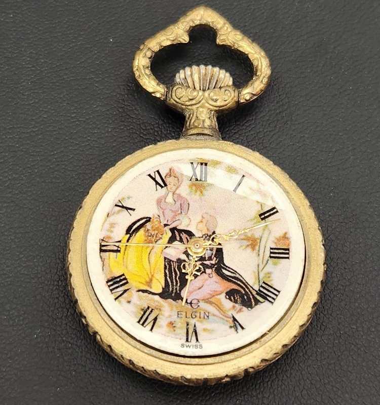 *RARE* Elgin Mini Automatic Pocketwatch with Vict… - image 2