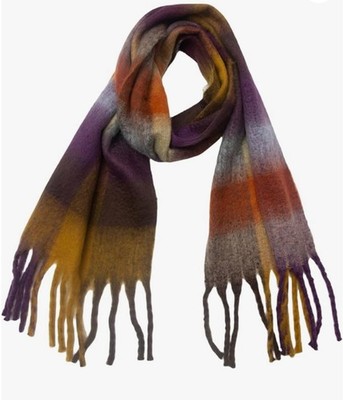 Women's Cashmere Big Coloured Checked Scarf Winter Warm Wrap Scarf Pattern - 2