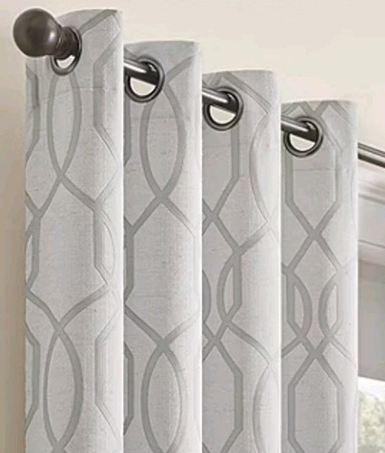 Panel cortina ojal gris claro Eclipse Ambiance Lattice ahorro de energía 50"X 84" - Imagen 2 de 9