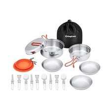 KingCamp Camping Cookware Mess Kit, 25pcs Backpacking Gear Cooking ... Fast Ship