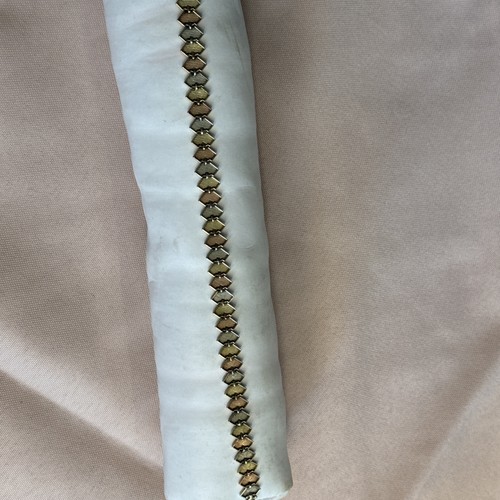 Vintage 3 Tone Bracelet Yellow Gold 14K. Diamond Cut 7.5” Long 8.4 grams - Picture 14 of 17