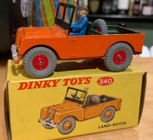 Dinky Toys 340 Land Rover 1:43 mit 341 Anhänger, Gussmodelle (Gebraucht
