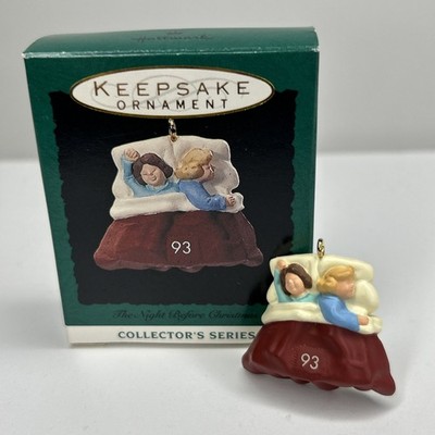 Hallmark Miniature Ornament The Night Before Christmas Bedtime Sleep VTG 1993