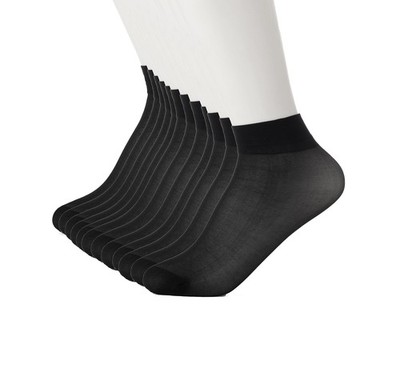 Jsimmotd Nylon Sheer Socks For Unisex,Thin Transparent High Large, Black 