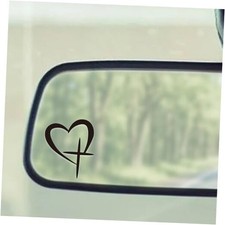 5 Pcs Jesus Cross Mirror Stickers for Easter Basket Stuffers, Black-crossheart