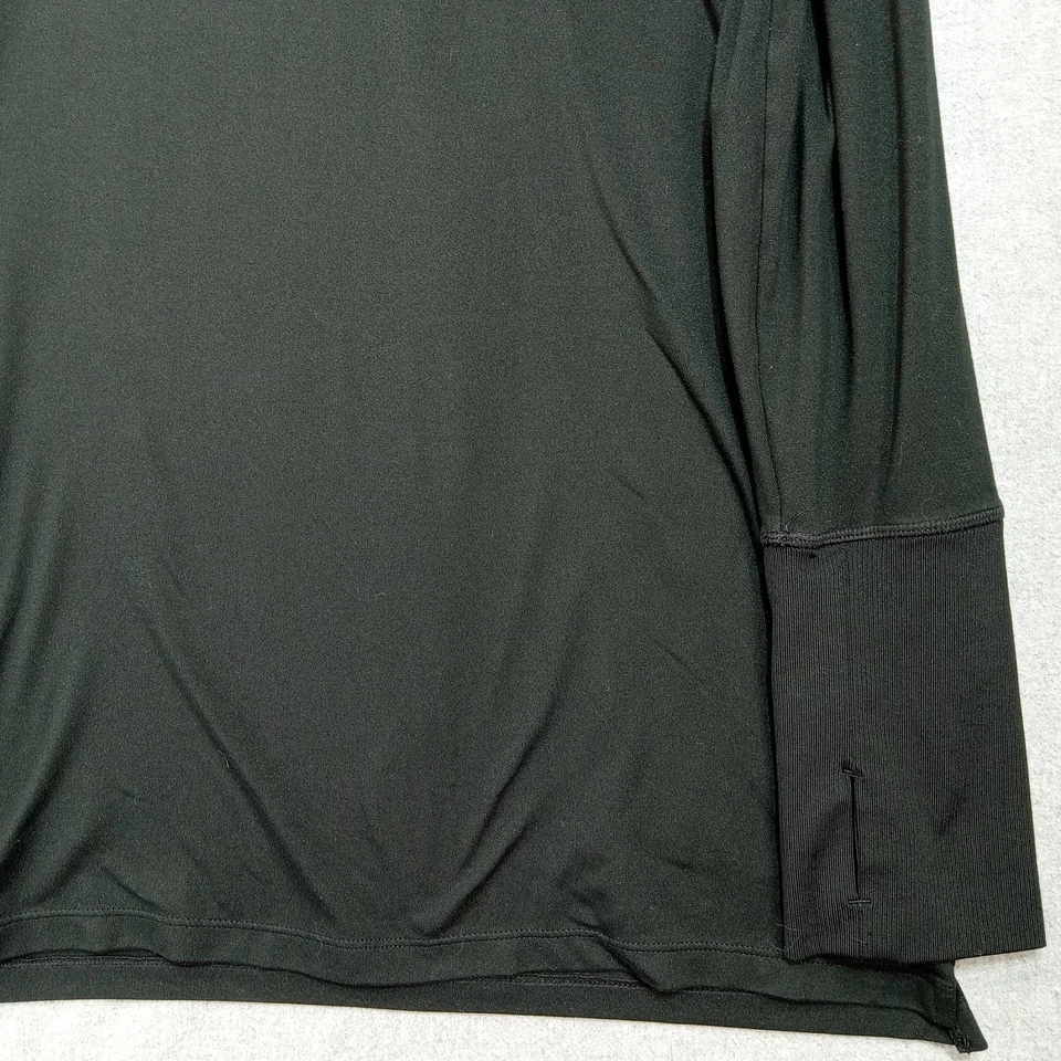 Nike 2XL Running Dri-Fit Performance Cuarto de Cremallera Pullover Camisa Negra Agujeros para los Pulgares Foto 4 de 4