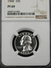1960 WASHINGTON QUARTER 25C NGC PR69 (P0576FC)