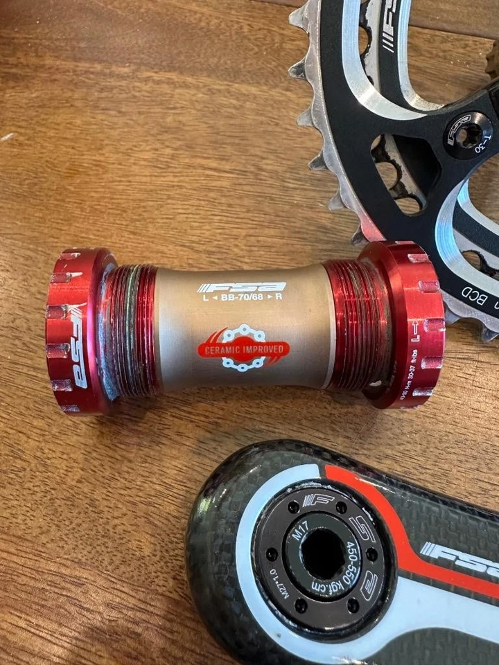 Juego de bielas de luz FSA K Force + soporte inferior de cerámica ciclocross 172,5 46/38 anillos Foto 4 de 4